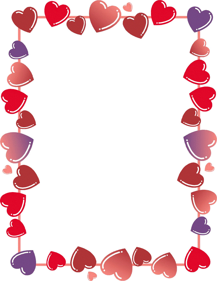 850x1100 Valentine Border Clip Art