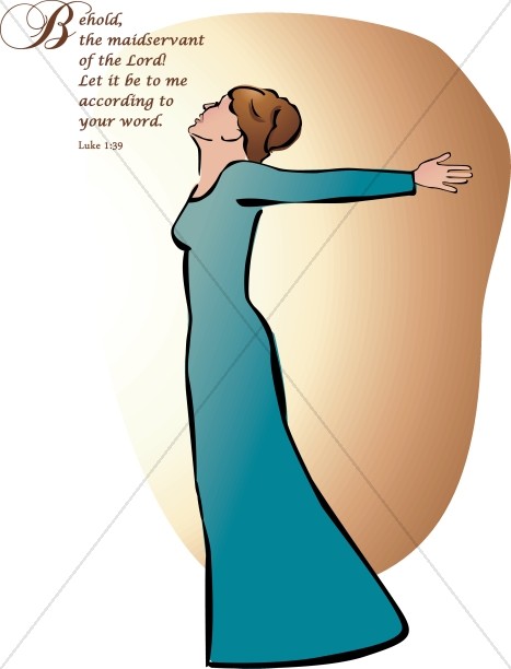 467x612 Mary Behold Clipart Nativity Word Art