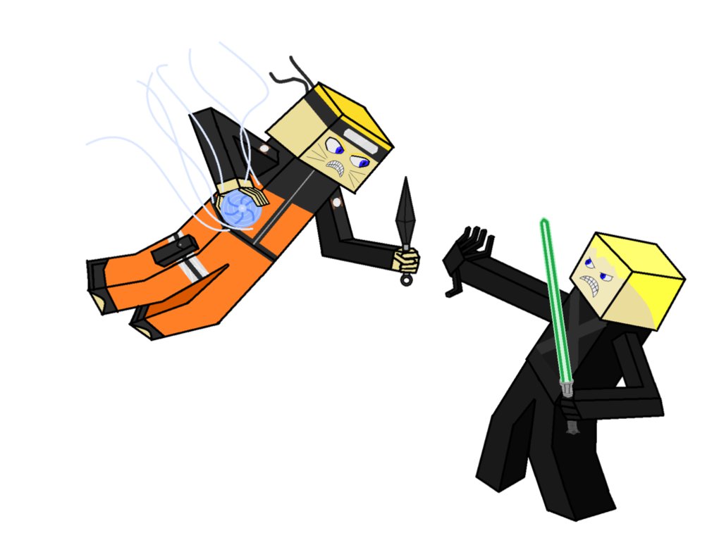 1020x784 Naruto Vs Luke Skywalker (Minecraft Styled) By Mecha Naruto Owner