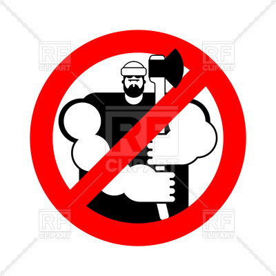 400x400 Lumberjack Stop Sign Royalty Free Vector Clip Art Image