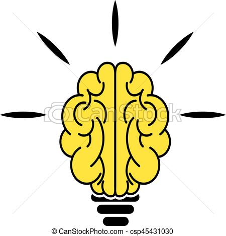 450x469 Cerveau, Ampoule, Plat, Style, Vecteurs