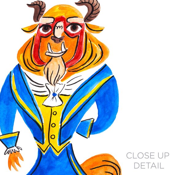 570x570 Beauty And The Beast Digital Clipart Instant Download Illustration