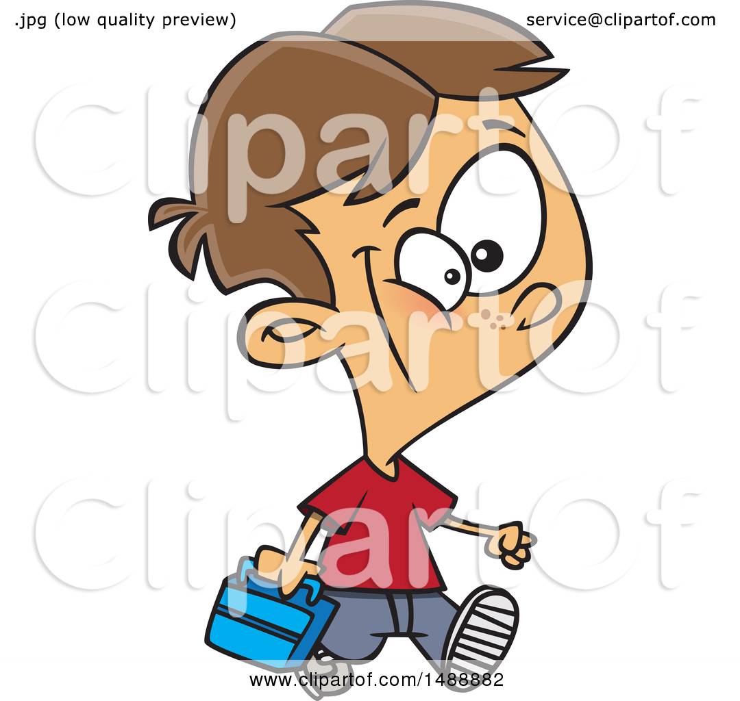 1080x1024 Clipart Of A Cartoon Boy Walking With A Lunch Box