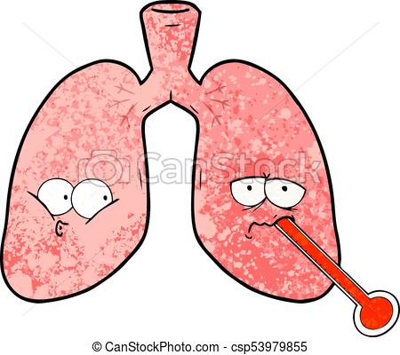 450x400 Cartoon Unhealthy Lungs Clipart Vector