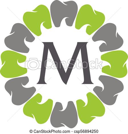 450x470 Healthy Dental Care Letter M Clipart Vector