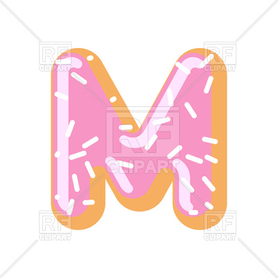 400x400 Letter M Donut Font Royalty Free Vector Clip Art Image