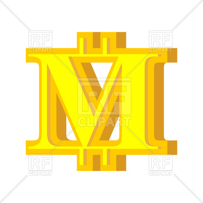 400x400 M Letter Bitcoin Font Royalty Free Vector Clip Art Image