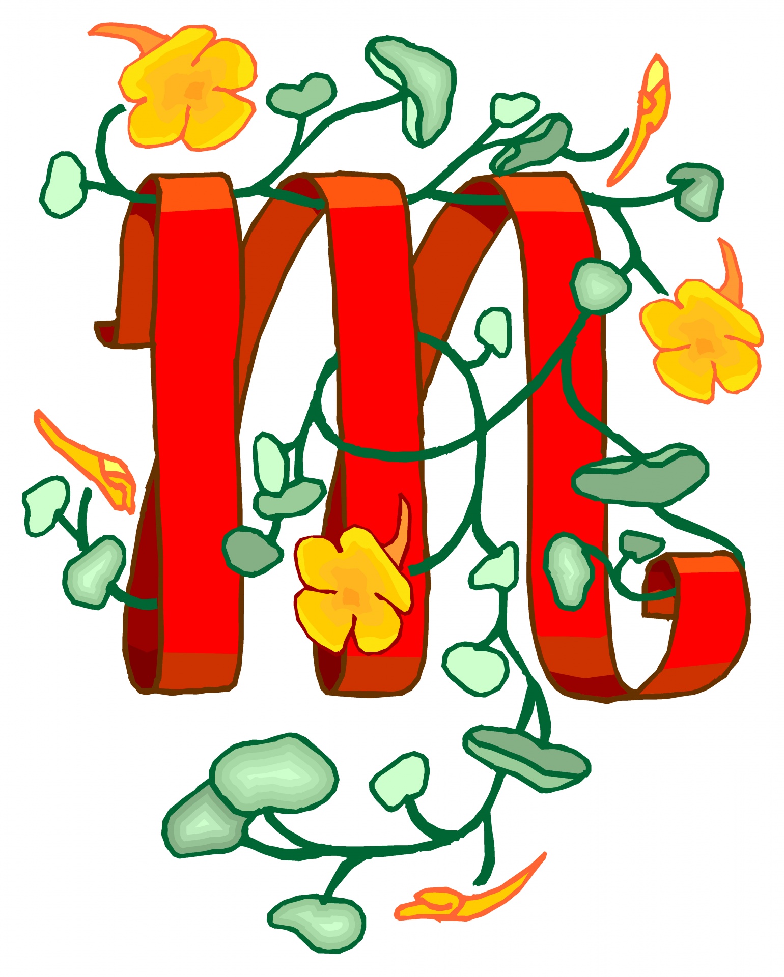 1540x1920 Letter M Clipart