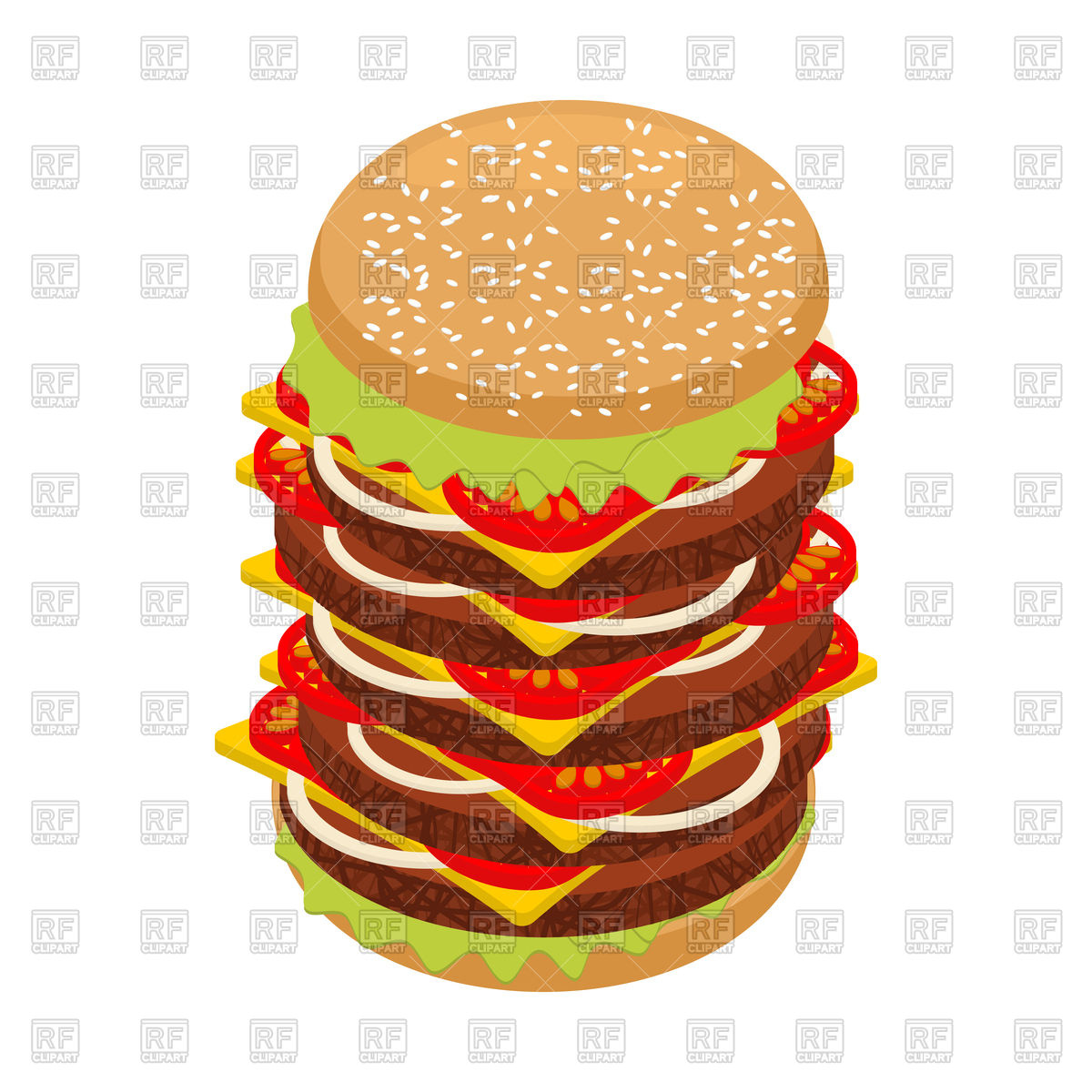 1200x1200 Very Large Hamburger Royalty Free Vector Clip Art Image