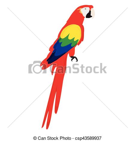 450x470 Macaw Parrot Vector. Vector Illustration Colorful Macaw Vectors