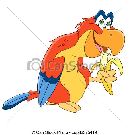 450x470 Cute Cartoon Parrot. Cute And Happy Cartoon Macaw Bird