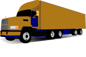 296x198 18 Wheel Truck Blue And Gold Clip Art