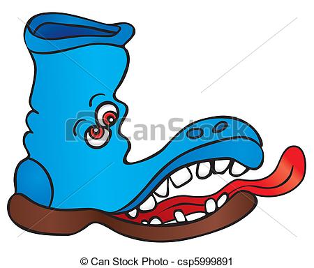 450x384 Mad Shoe. Crazy Shoe With Red Eyes And Long Tongue Vector Clip Art