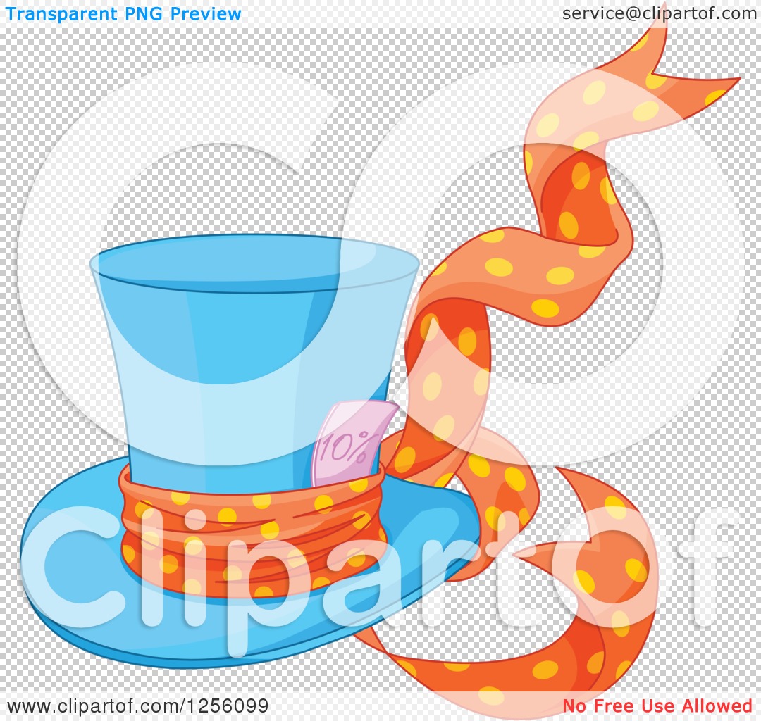 1080x1024 Clipart Of A Blue Mad Hatter's Top Hat With A Ribbon And Ten