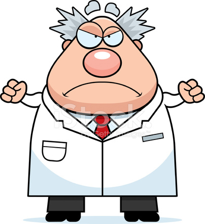 404x440 Angry Cartoon Mad Scientist Stock Vector