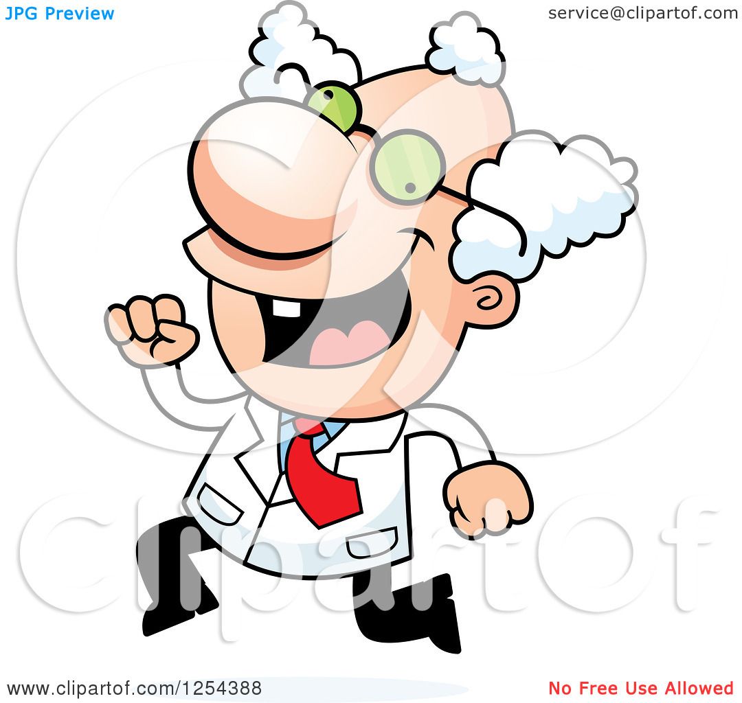 1080x1024 Clipart Of A Mad Scientist Running