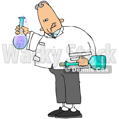 400x400 Royalty Free (Rf) Clipart Illustration Of A Mad Scientist Holding