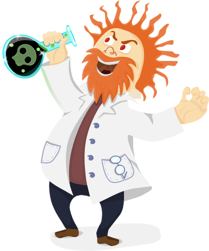 416x500 Vector Clip Art Of Mad Scientist With A Retort In His Hand