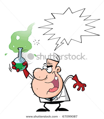 412x470 Cartoon Mad Scientist Performing An Experiment For Some Evil