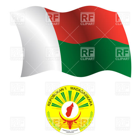 480x480 Madagascar Flag And Coat Of Arms Royalty Free Vector Clip Art
