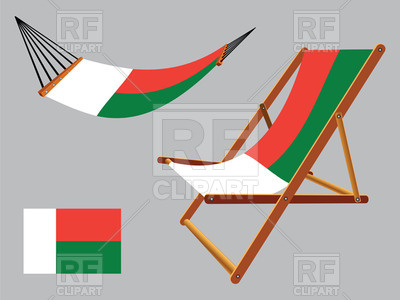 400x300 Madagascar Flag Hammock And Deck Chair Set Royalty Free Vector