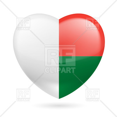 400x400 Heart With Malagasy Flag Colors. I Love Madagascar Royalty Free