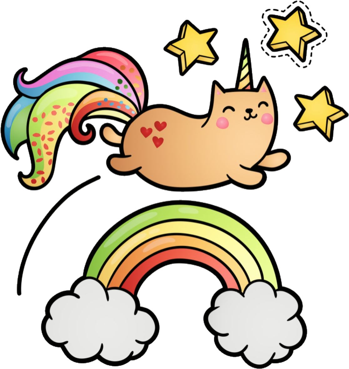 1116x1179 Unicat Caticorn Cat Unicorn Rainbow Stars Majestic Magi