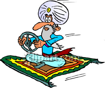 350x293 Royalty Free Clip Art Image Man Driving A Magic Carpet