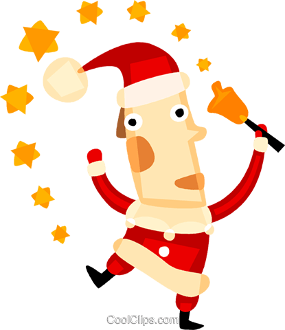 415x480 Santa And His Magic Wand Royalty Free Vector Clip Art Illustration