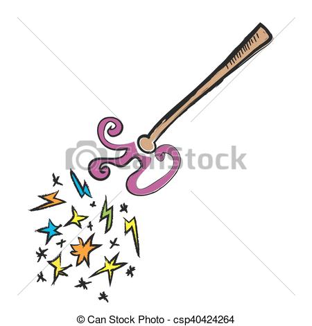 450x470 Cartoon Magic Wand, Vector Illustration Clip Art Vector
