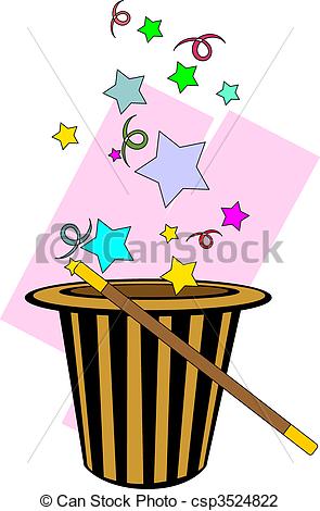 295x470 Illustration Of Magic Hat And Stick With Magic Design Clip Art