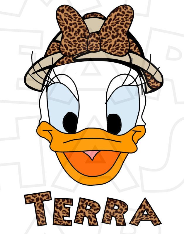 628x800 Safari Daisy Duck Head Animal Kingdom Instant Download Digital