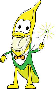 219x350 Cartoon Clip Art Illustration Of A Smiling Banana