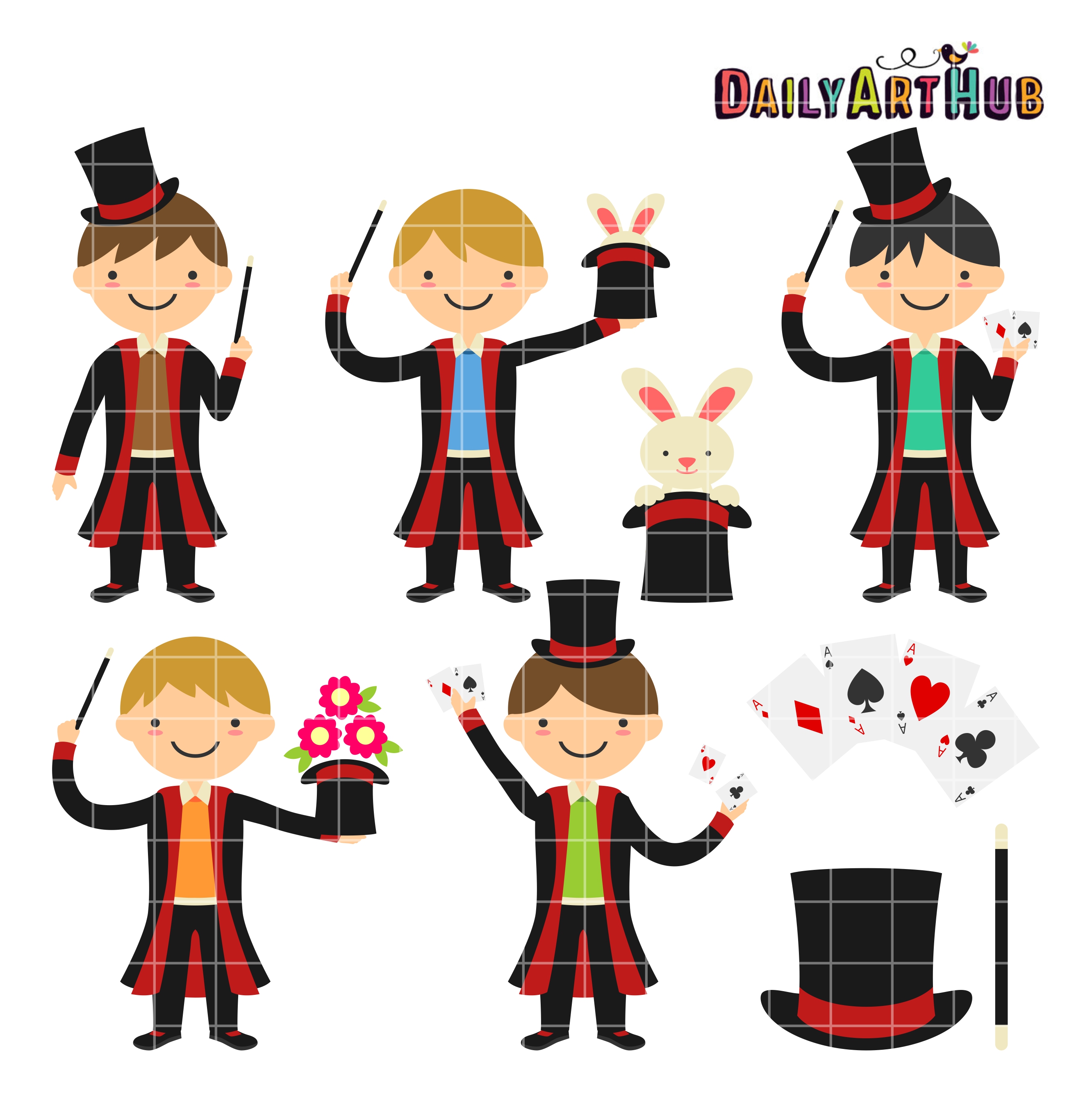 2664x2670 Magician Boys Clip Art Set Daily Art Hub Free Clip Art Everyday