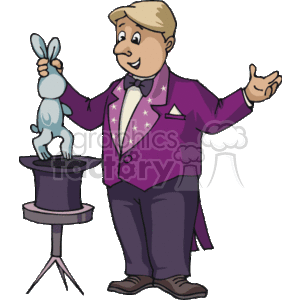 300x300 Royalty Free Magician Pulling A Rabbit Out Of His Hat 161083