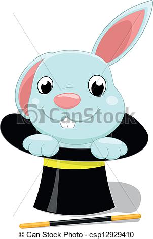 302x470 Vector Illustration Of Cute Bunny With Magician Hat Vector Clip