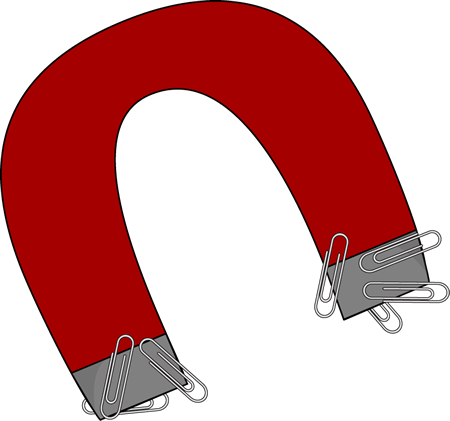450x421 Magnet With Paper Clips Clip Art