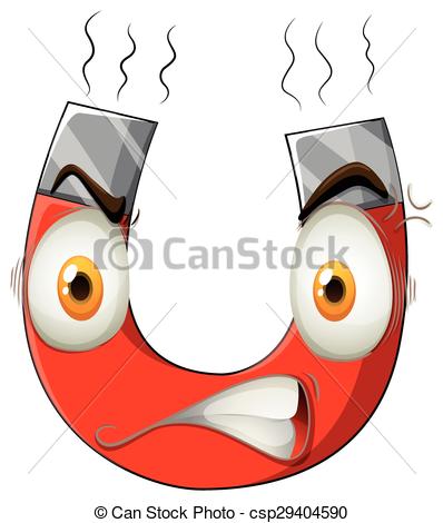 398x470 Magnet With Angry Face Illustration Eps Vectors