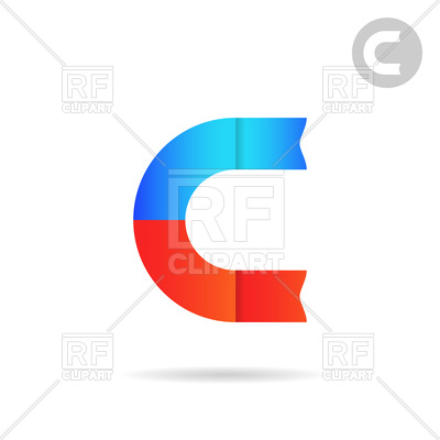 400x400 C Letter Logo Magnet Royalty Free Vector Clip Art Image