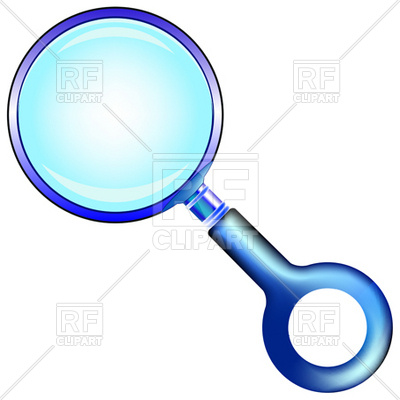 400x400 Blue Magnifying Glass With Round Handle Royalty Free Vector Clip