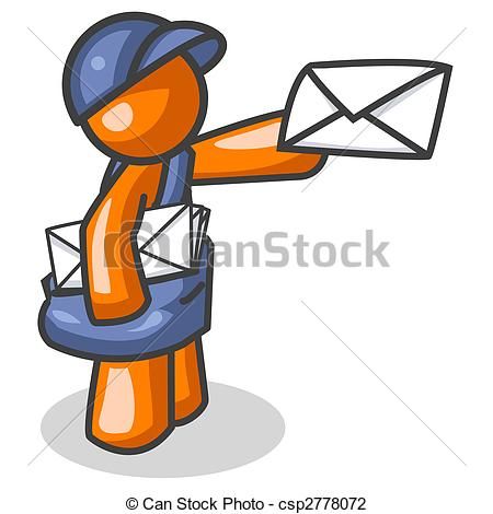 450x470 Beautiful Mail Carrier Clipart