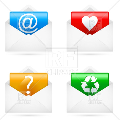 400x400 E Mail Icons Set Royalty Free Vector Clip Art Image