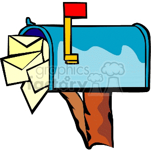300x300 Royalty Free Mailbox Stuffed With Mail 153541 Vector Clip Art