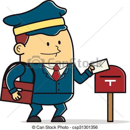 450x451 Cartoon Illustration Of A Mail Man Clipart Vector