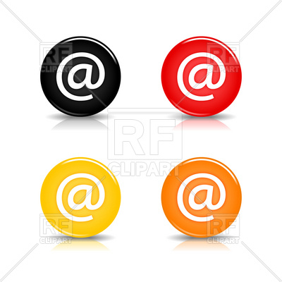 400x400 Color Round Web Buttons With E Mail Symbol Royalty Free Vector
