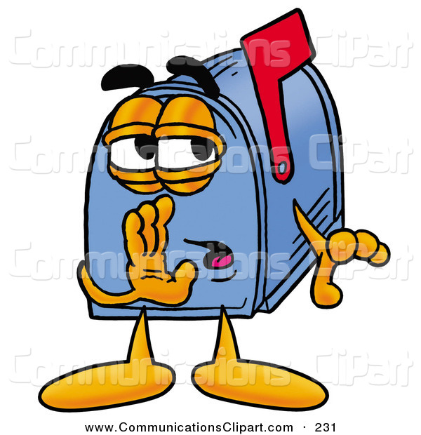 600x620 Communication Clipart Of A Cute Blue Postal Mailbox Cartoon