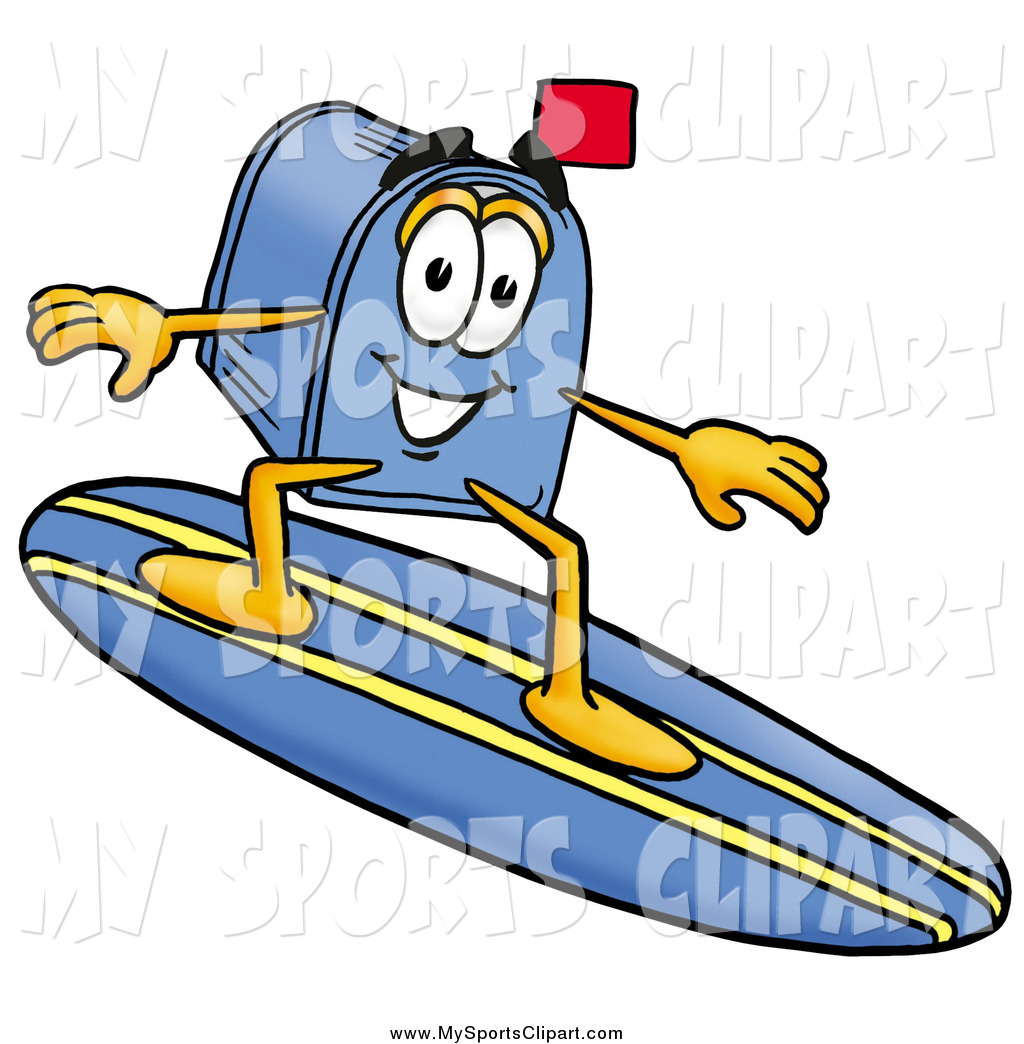 1024x1044 Sports Clip Art Of A Mailbox Cartoon Character Surfing By