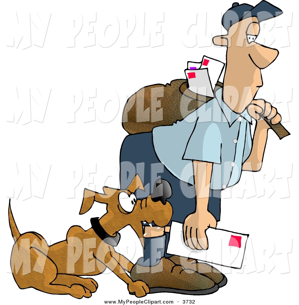 1024x1044 Clip Art Of A Bored Mailman Being Attacked By A Dog By Djart