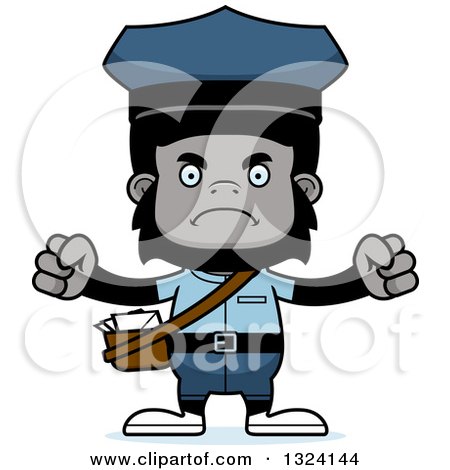450x470 Clipart Of A Cartoon Mad Gorilla Mailman