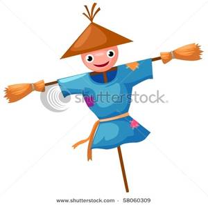 300x297 Clipart Picture A Scarecrow With Brooms For Arms